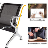 3-Seat Waiting Room Chairs - Waiting Room Bench with Arms Airport Reception Bench Guest Reception Chairs