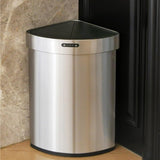 BXFIRS Stainless Steel Smart Sensor Trash Can Be Used in Home Living Rooms Offices Kitchens Corners Garbage bin(Gray)