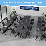 Folding Conference Room Tables, Modern Large Flip Top Mobile Meeting Tables