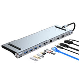 WODHAZNC 11 in 1 Hub Type C to 4K -Compatible RJ45 SD/TF PD USB2.0 3. for Laptop Docking Station Adapter