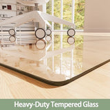 InfiniGlass Tempered Glass Chair Mat 46"x36" – Ultra-Clear Office Chair Mat for Hardwood Floors & Low-Pile Carpets
