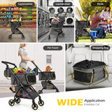 Dyna-Living Personal Folding Shopping Cart 70lbs Load-Capacity Foldable Shopping Carts for Groceries