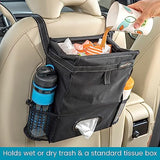 High Road Car Organizer with Car Trash Bin and Tissue Holder - Holds Full Size Tissue Box, Bottles and Wipe Containers