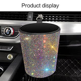 ihreesy Bling Car Garbage Trash Can,Glitter Diamond Trash Container