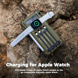 BLAVOR Solar Power Bank 20000mAh Built-in Cables, Wireless Charger for Apple Watch, 20W Fast Charging Battery Pack with USB C, Flashlight, Solar Charger for iPhone, iPad, iWatch, Samsung