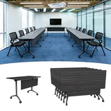 Conference Room Tables Folding Conference Room Table, Modular Meeting Table Rolling Foldable Industrial Training Tables for Office