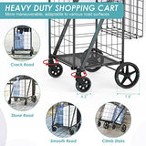 330LBS Capacity Shopping Cart for Groceries,Upgraded Jumbo Grocery Cart with Waterproof Liner