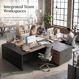 SAINTCY Executive Office Desk with Mobile File Cabinet, L Shaped Desk