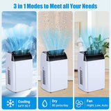 14000 BTU Portable Air Conditioner, 3-in-1 Cooling AC Unit with Cool, Dry & Fan Modes, Cools Up to 700 Sq. Ft, Sleep Mode & 2 Fan Speeds, Remote Control, Freestanding AC for Home, Black