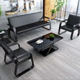 Waiting Room Bench with Arms, PU Leather Waiting Room Chairs, Office Guest Reception Chairs