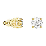 MSBLUE®Yellow 2 Ct. DEW Cushion Cut 4-Prong Solitaire Stud Earrings | Alternative | D Color VVS1 Clarity | Hypoallergenic, For Anniversary, Gift, Women