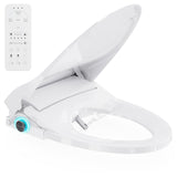 Bidet Toilet Seat Elongated,Heated Seat,Warm Air Dryer,Instant Warm Water,Self-Cleaning Adjustable Nozzle,Quiet Soft Close Lid,Wireless Remote&Knob,Dual Moisture Protection,Fits Elongated Toilets