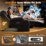 Home Theater Seating, 3 Seat Power Loveseat Recliner Sofa with Heat Massage