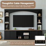 MLZTINGR Entertainment Center with Bookshelves Wall Unit Entertainment Center, Elegant Arched Farmhouse TVs Up to 70", 91 Inch TV Stand