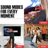 Audiosource 2.1 Soundbar, Wireless Subwoofer w/Dolby Atmos, Bluetooth Streaming for Smart TV and Multi-Devices, Compact Design, 240W Max Output, Remote Control Included, AS201