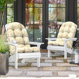 TWLEAR Outdoor Adirondack Chair Cushions with Ties, Tufted Outdoor Chair Cushion