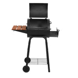 Pro Charcoal Grill and Smoker with Cast Iron Grates, Premium Wood Shelf and Damper Control, 250 Cooking Square Inches in Black Char-Griller