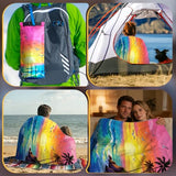 Outdoor Puffy Camping Blanket Waterproof Outdoor Blanket, Sea, 39*55''