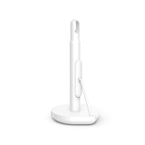 simplehuman Tension Arm Standing Paper Towel Holder, Heavy-Duty, Easy One-Handed Tear, Kitchen Countertop, White Stainless Steel