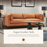 POLY & BARK Argan 93” Leather Sofa – Full-Grain Italian Aniline Leather