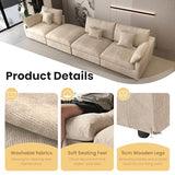 WJShome Cloud Couch Modular Sectional Sofa for Living Room, Down Filled 160" U Shaped Couch with Ottoman