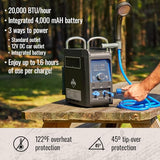 Hike Crew Propane Water Heater & Shower Pump | Rechargeable Portable Outdoor Water System w/Shower Head Attachment for Instant Hot Water While Camping, Hiking, Glamping & Vacationing