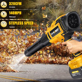 V-MODEST Leaf Blower Cordless, 800,000 RPM Compact Leaf Blowers Battery Powered Brushless with 2 * 4.0Ah Batteries, Lightweight Electric Leaf Blower for Yard