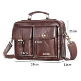 Leather Messenger Bag Men's Tote Line Pad Shoulder Office Briefcase