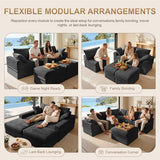 142" Upgraded Boneless Couch with Storage, Modular Sectional Couches for Living Room