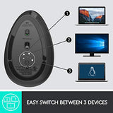 Vertical Wireless Mouse – Ergonomic Design Reduces Muscle Strain, Graphite Logitech