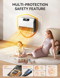 GiveBest Electric Wall Heater, Space Heaters for Indoor Use, 1500W Smart Heater with Adjustable Thermostat, Remote Control, Works with Alexa, 12H Timer Heat for Bedroom Office Home Garage RV, White