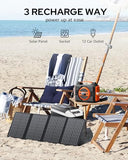 Apowking Portable Solar Powered Generator 300W Rated, with Solar Panels 40W Included, 220Wh Power Bank with AC Outlet 110V, and 10*DC Connectors, Pure Sine Wave for Home Use Camping Outdoor