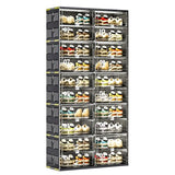 wesimple 40 Pairs Portable Shoe Storage Cabinent of 3-Step Fast Installation,Plastic Shoe Box with Magnetic Clear Door for Entryway, Enclosed Shoe Rack for Sneaker, Heels etc.. (2Row, 10Tier)