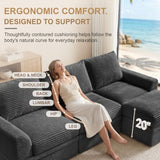 142" Upgraded Boneless Couch with Storage, Modular Sectional Couches for Living Room
