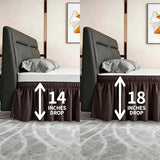 ANARACHON Queen Bed Skirt, Elastic Wrap Around Bed Skirt Queen Size, Bed Skirts for Adjustable Bed, Easy Fit with 14" Drop Length Tailored Drop Dust Ruffle (Brwon)