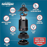 Flowtron Bug Zapper Lantern | 2-in-1 Electric Mosquito Killer & LED Camping Lantern, 2150 Sq Ft Coverage, 2000mAh Rechargeable Battery, Self-Cleaning Bug Zapper for Patio Outdoor & Indoor Use