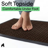 GORILLA GRIP 100% Waterproof All-Season WeatherMAX Doormat, 60x24, US Designed Natural Rubber, Stain and Fade Resistant, Low Profile Indoor Outdoor Door Mats, Easy Clean Patio Mat, Coffee Squares