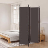 Zexlorith 4-Panel Room Divider, Fabric Privacy Screen, Brown Folding