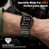 PanPinnacle Grade 5 Titanium Band for Apple Watch Ultra Band 3/2/1 49mm, Series 11/10 46mm, 9/8/7 45mm & Series 6/5/4/SE 44mm - Men‘s Business Metal Strap,Black