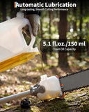 43CC Gas Powered Pole Saws, 2-Stroke Gas Pole Saws for Tree Trimming with 12in Cutting Bar, with Extendable Pole to Height Reachable 9.5 ft Chainsaw Tree Trimmer