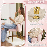 VINGLI Petal Makeup Vanity Chair with Back,Flower Cute Girls Desk Chair