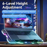 Laptop Cooling Pad - 11 High Speed Turbo Fans Ultra Quiet Laptop Cooler Stand with RGB Lights Digital Display