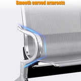 2-Seat Waiting Room Chairs, Waiting Room Bench with Arms, Office Guest Reception Chairs