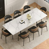 62.9"-94.4" Modern Extendable Dining Table for 6 to 10 Seats, Rectangular Sintered Stone Table with High Hardness and Easy