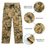 GINGTTO Baggy Cargo Pants Men Brown Camo Wide Leg Fashion Y2K Loose Fit Streetwear Drawstring Stretch 34