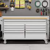61 Inch Tool Box Mobile 9 Drawers Storage Rolling Cabinet with Wheels Lock Key Locking System Drawer
