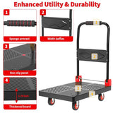 Foldable Heavy - Duty Flatbed Platform Cart with 360 - Degree Rotating Wheels for Moving in Food Truck and Trailer