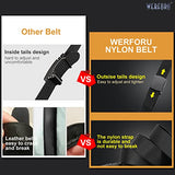 WERFORU Nylon Belt for Men 2 Pack Military Tactical Belt Canvas Outdoor Web Belt with Plastic Buckle
