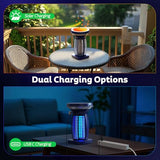 OnBeam Solar Bug Zapper Outdoor, Mosquito Zapper Outdoor Waterproof Electric Fly Zapper Rechargeable Mosquito Killer with Solar Panel, 4200V Fly Trap Indoor for Home Backyard, Patio, Garden, Camping
