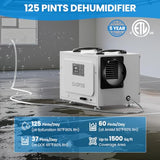 CADPXS 125 Pints Commercial Dehumidifier with Pump for Crawl Space, ETL
